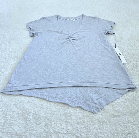 Wilt🥀 Dusty Blue💙-Grey🩶 Slub Knit V-Neck Top - NWT - Picture 14 of 15